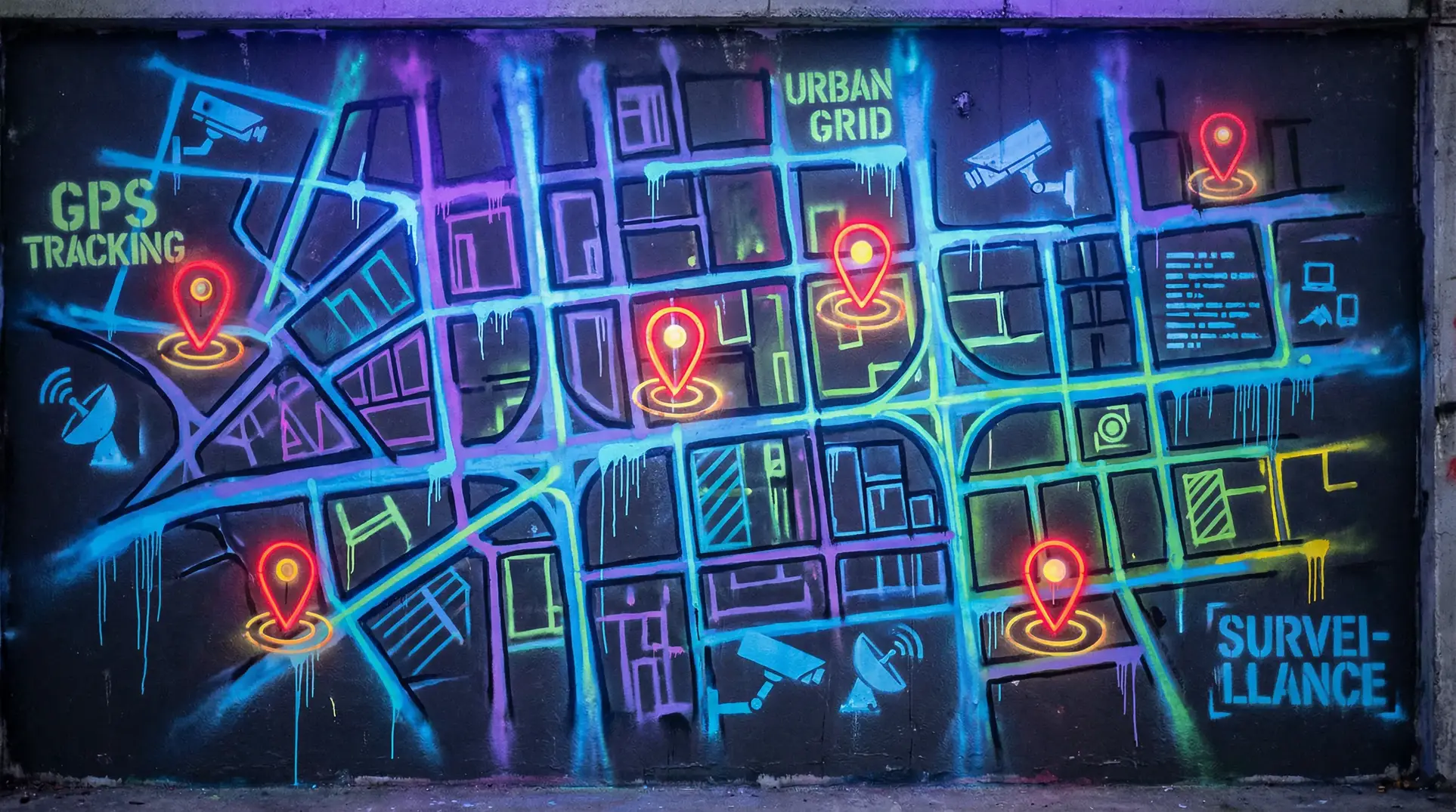 轩辕传奇弑神 狗仔追踪地图 - 城市涂鸦风格